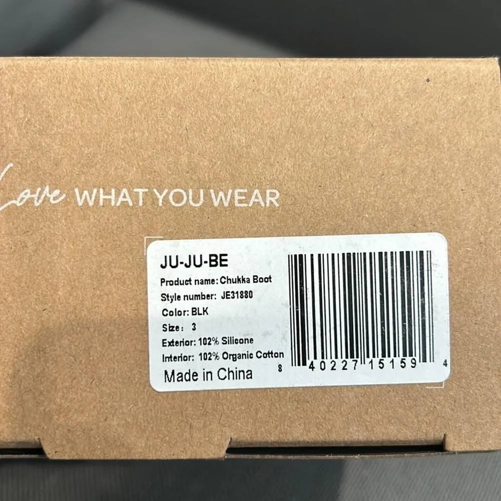 Ju-Ju-Be Chukka Boot Baby Shoes Size 3 Black